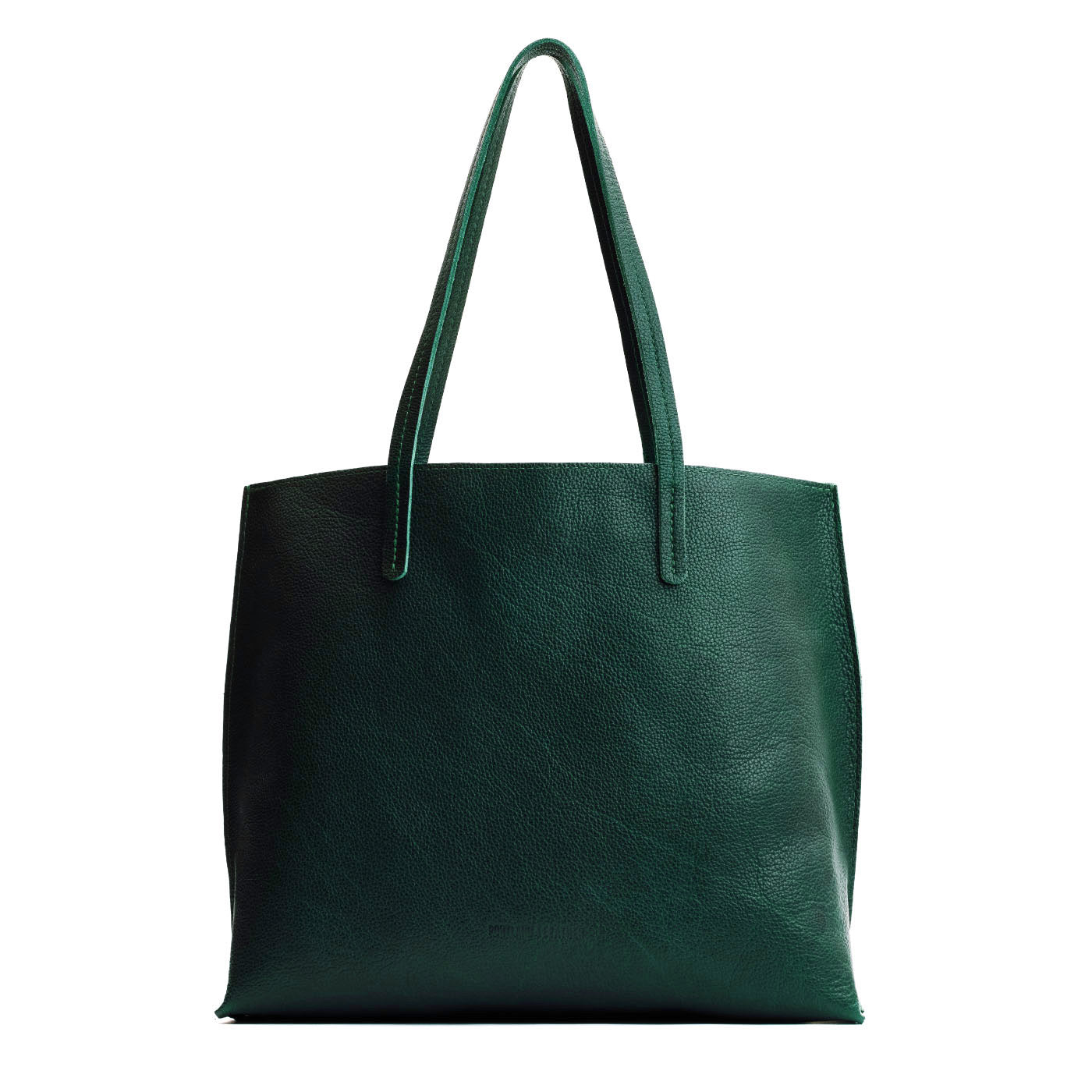 Forest Green*Large | Leather tote bag with interior snap key loop