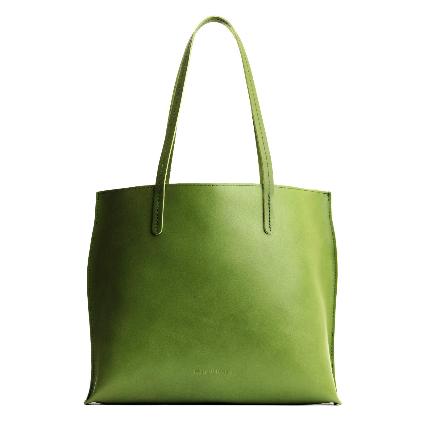 Green Apple*Large | Leather tote bag with interior snap key loop