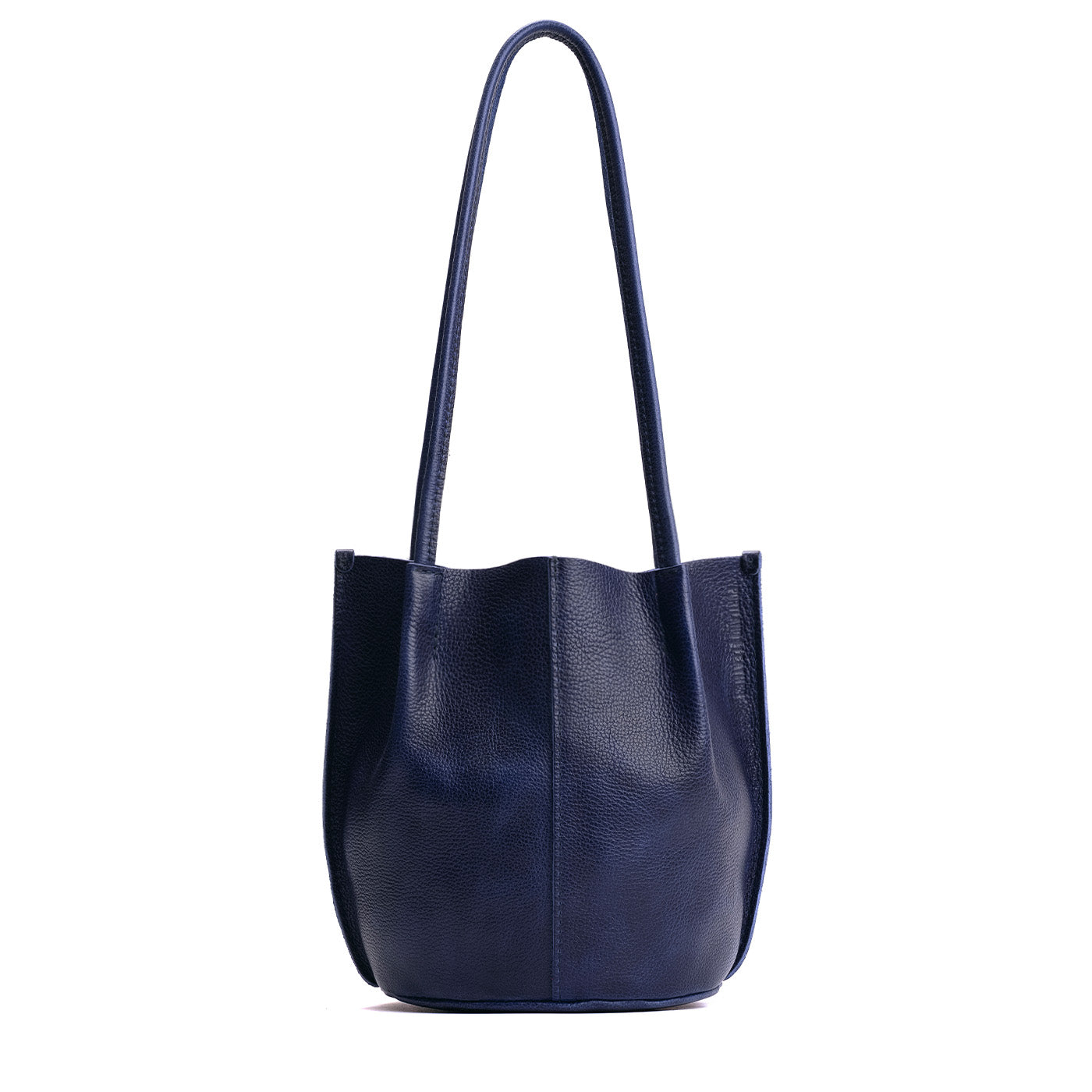 Cobalt*Classic | Petite bucket shaped tote bag with matching leather handles