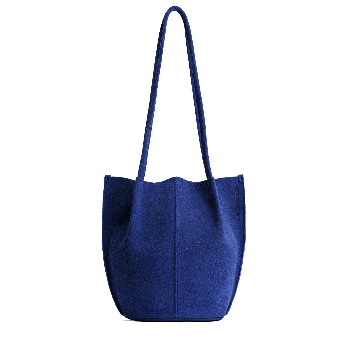 Joni Blue*Classic | Petite bucket shaped tote bag with matching leather handles