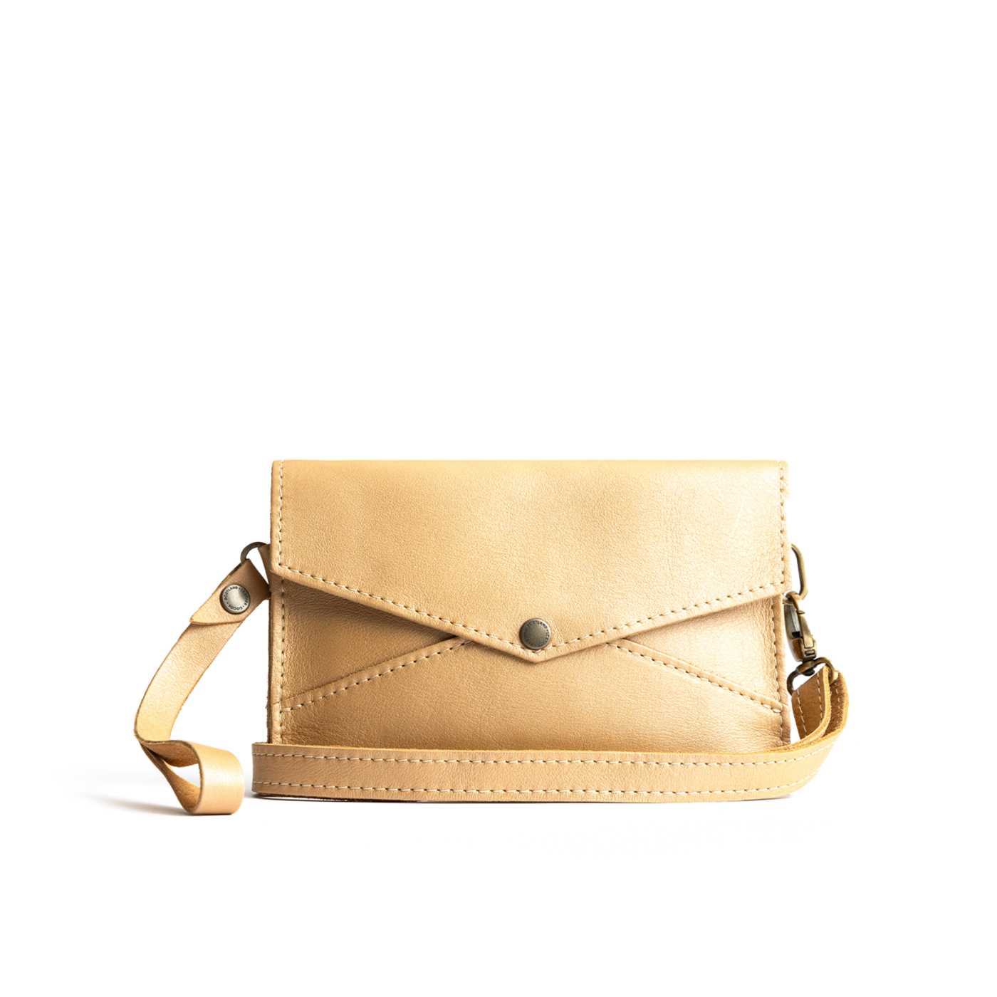 Champagne | Envelope shaped clutch wallet with crossbody strap