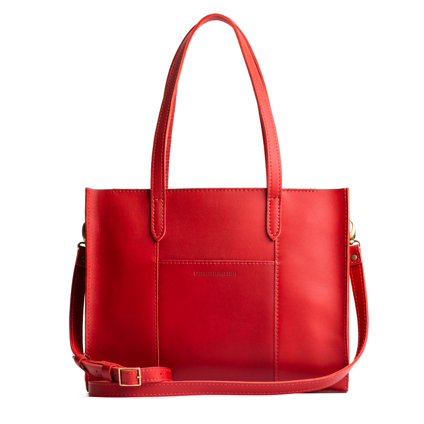 Ruby*East/West | Structured wide tote bag with overlapping panels and crossbody strap
