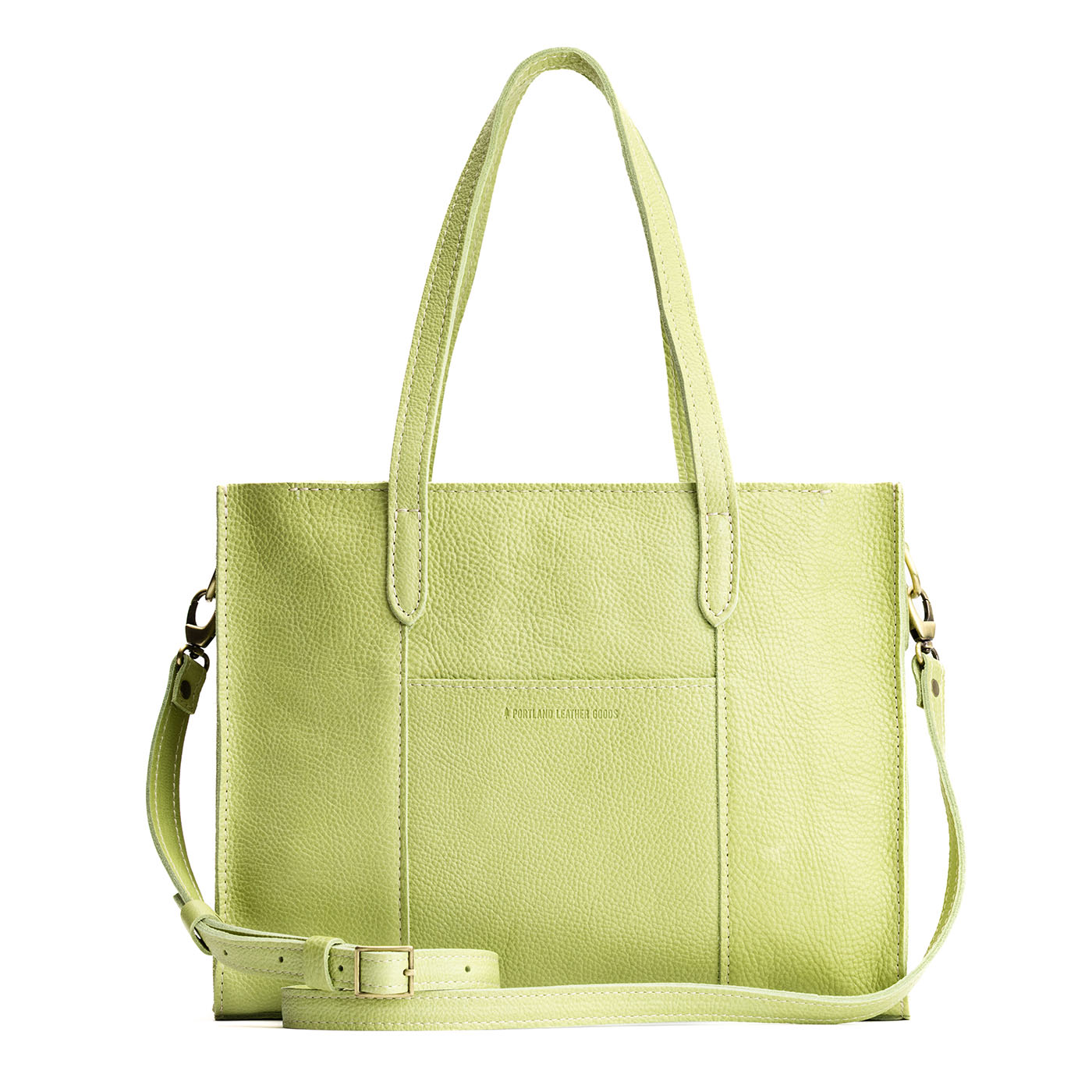 Sugar Snap*East/West | Structured wide tote bag with overlapping panels and crossbody strap