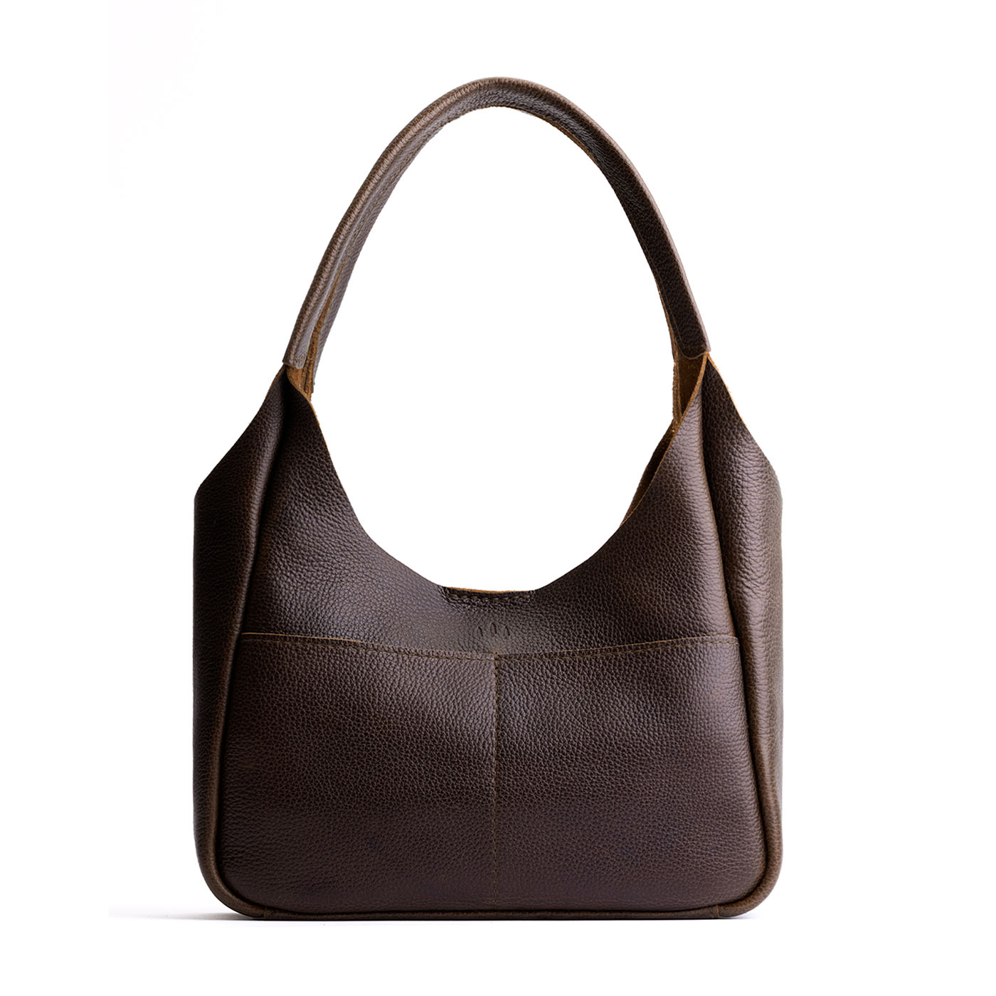 Coldbrew*Medium | U-shaped, flat-bottomed leather shoulder bag with two outside pockets