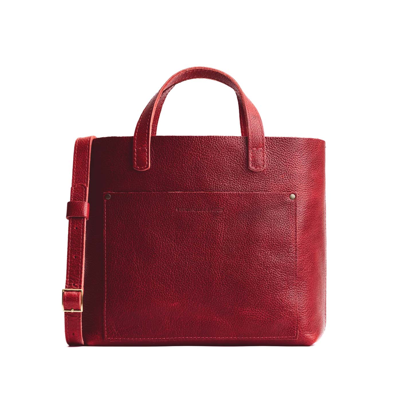 Chili Red*Classic | Midsize crossbody tote with handles and a pocket