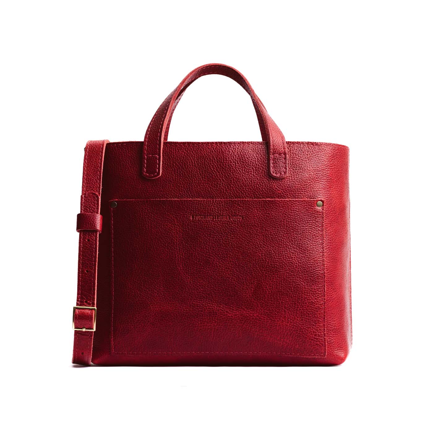 Chili Red*Zipper | Midsize crossbody tote with handles and a pocket