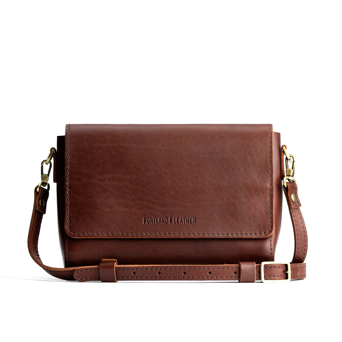 Cognac*Medium | Leather Crossbody Bag with Magnetic Messenger Bag Closure