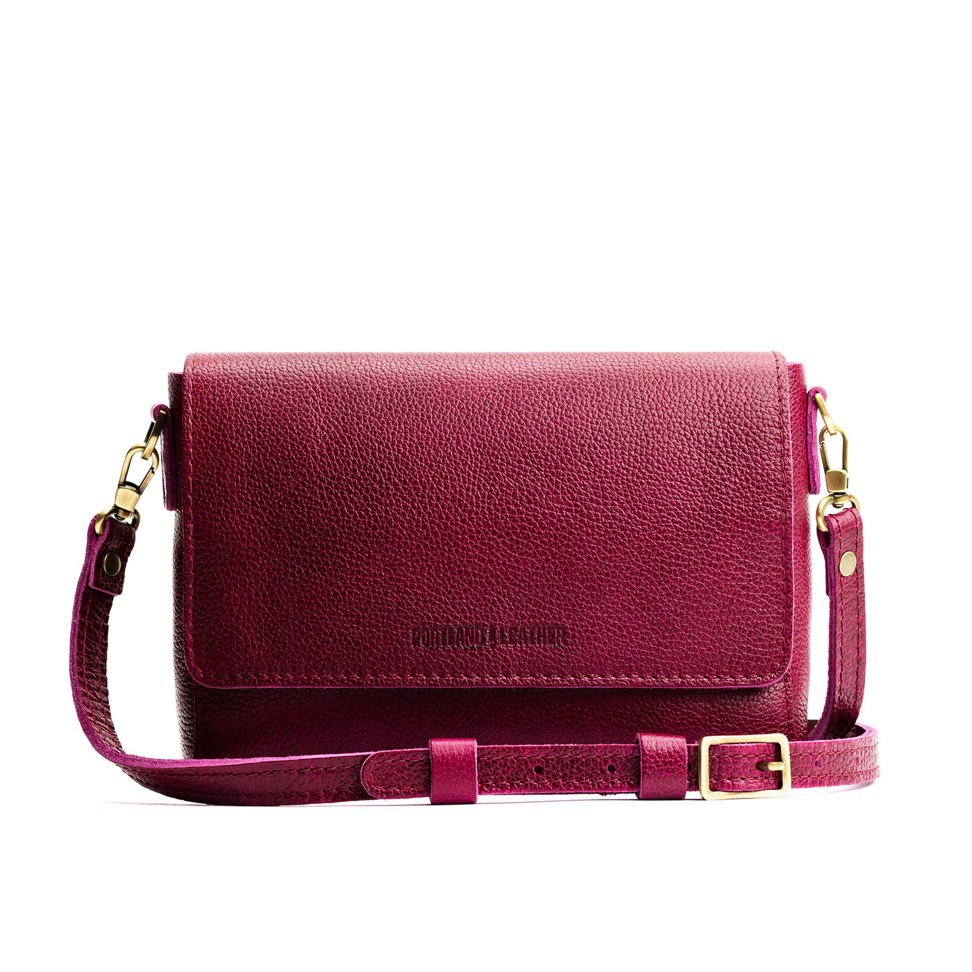 Orchid*Medium | Small Leather Crossbody Bag with Magnetic Messenger Bag Closure