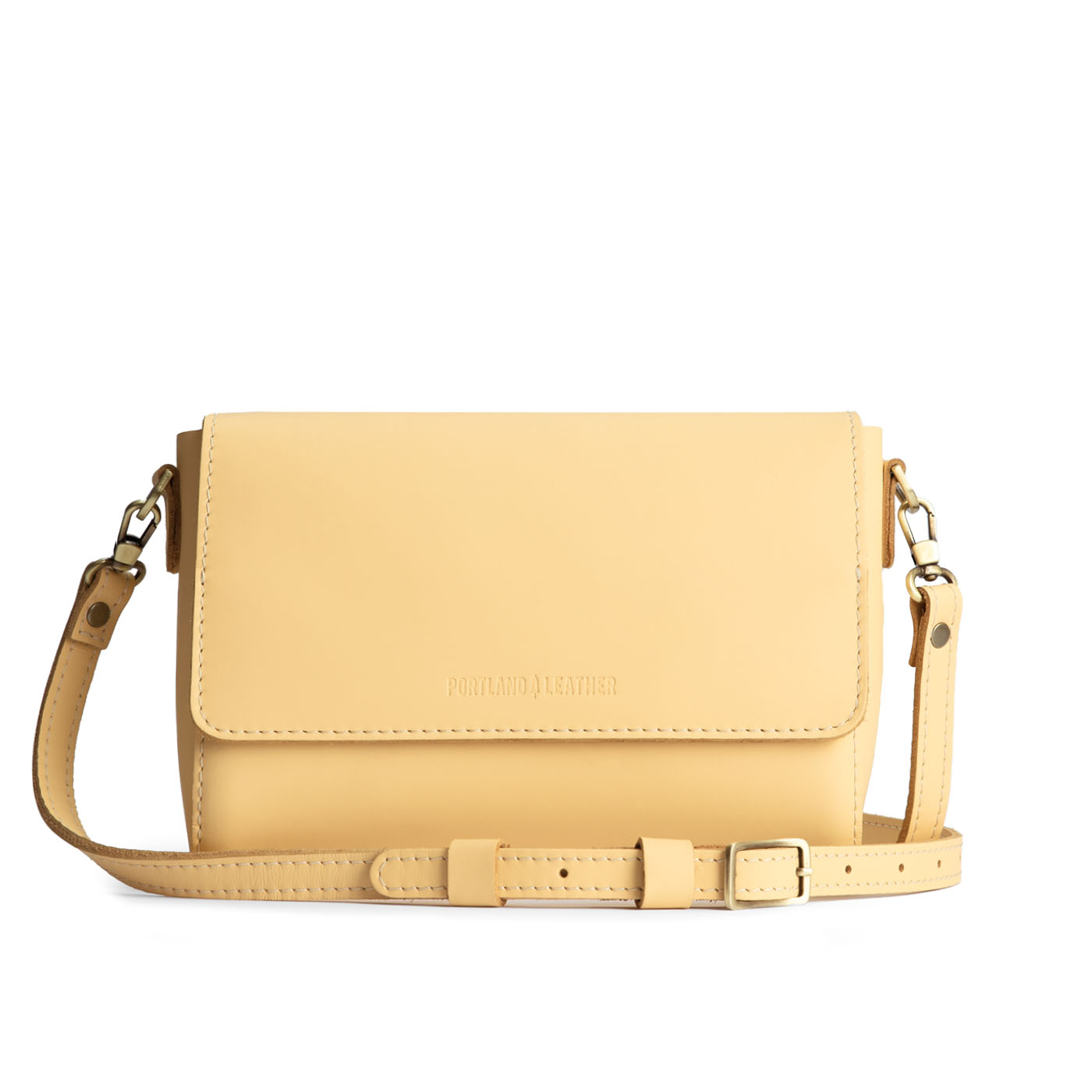 Vanilla*Medium | Leather Crossbody Bag with Magnetic Messenger Bag Closure