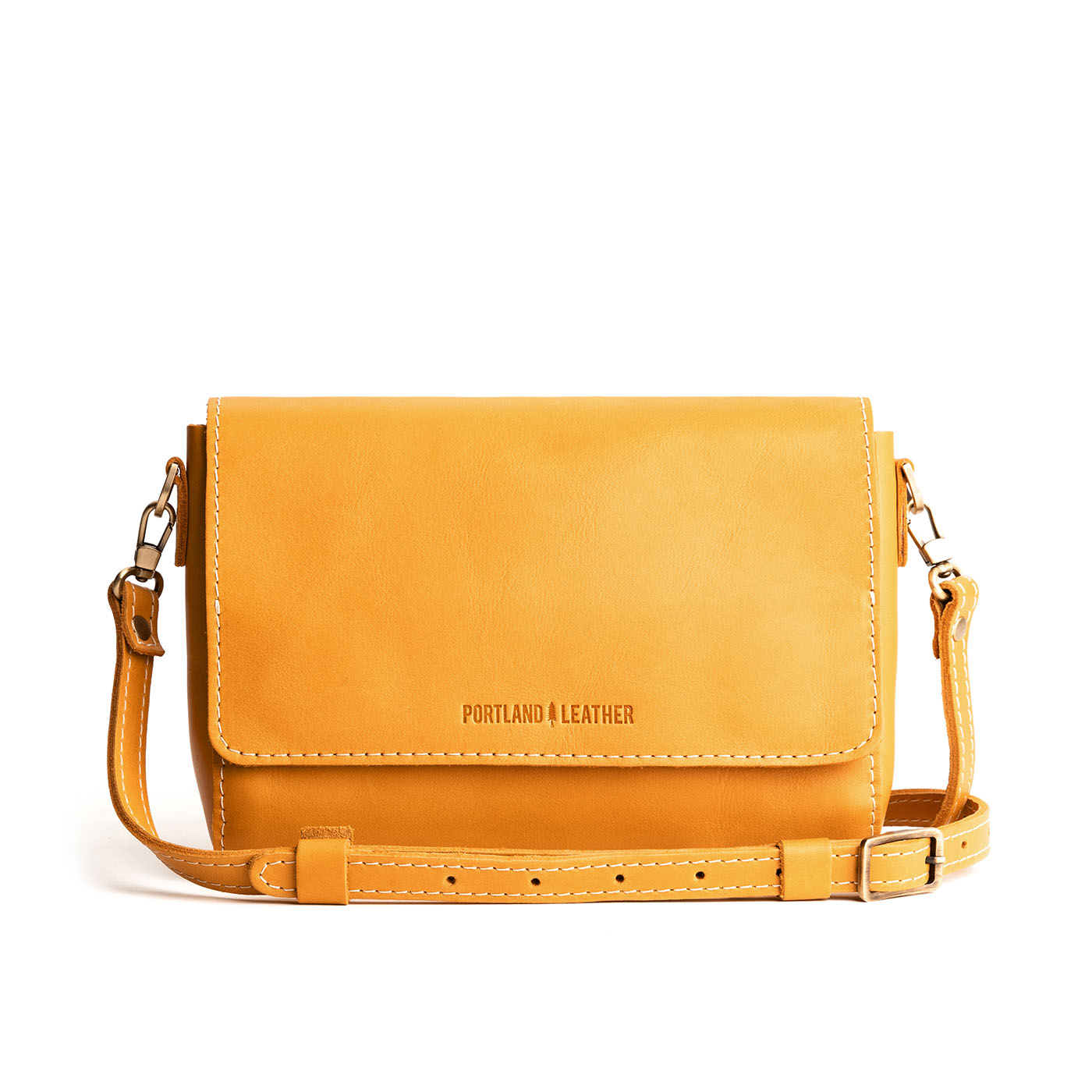 Sunflower*Medium | Leather Crossbody Bag with Magnetic Messenger Bag Closure