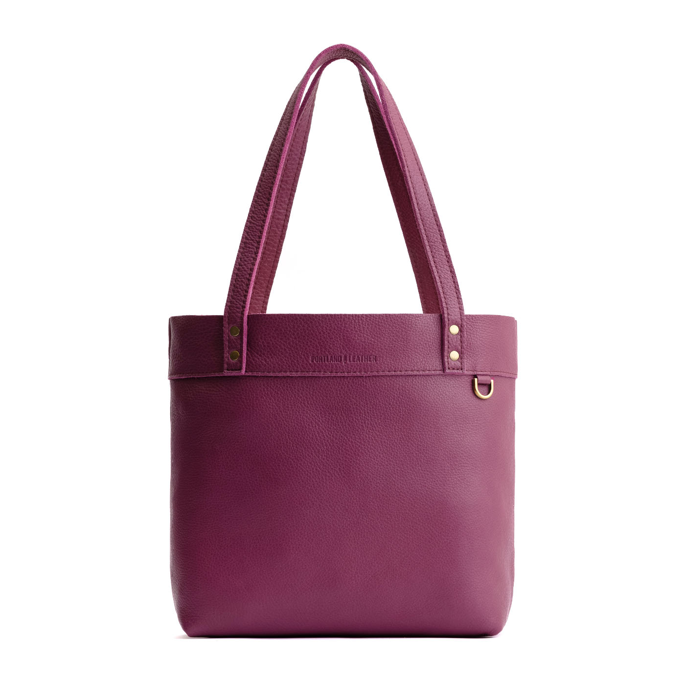 Iris | Leather tote bag with riveted straps and exterior key loop