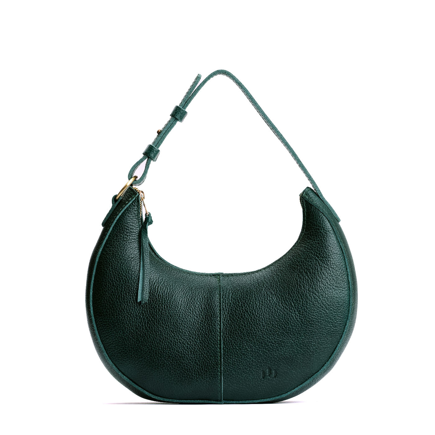 Forest Green*Classic | Crescent shaped shoulder bag with zipper closure and adjustable strap