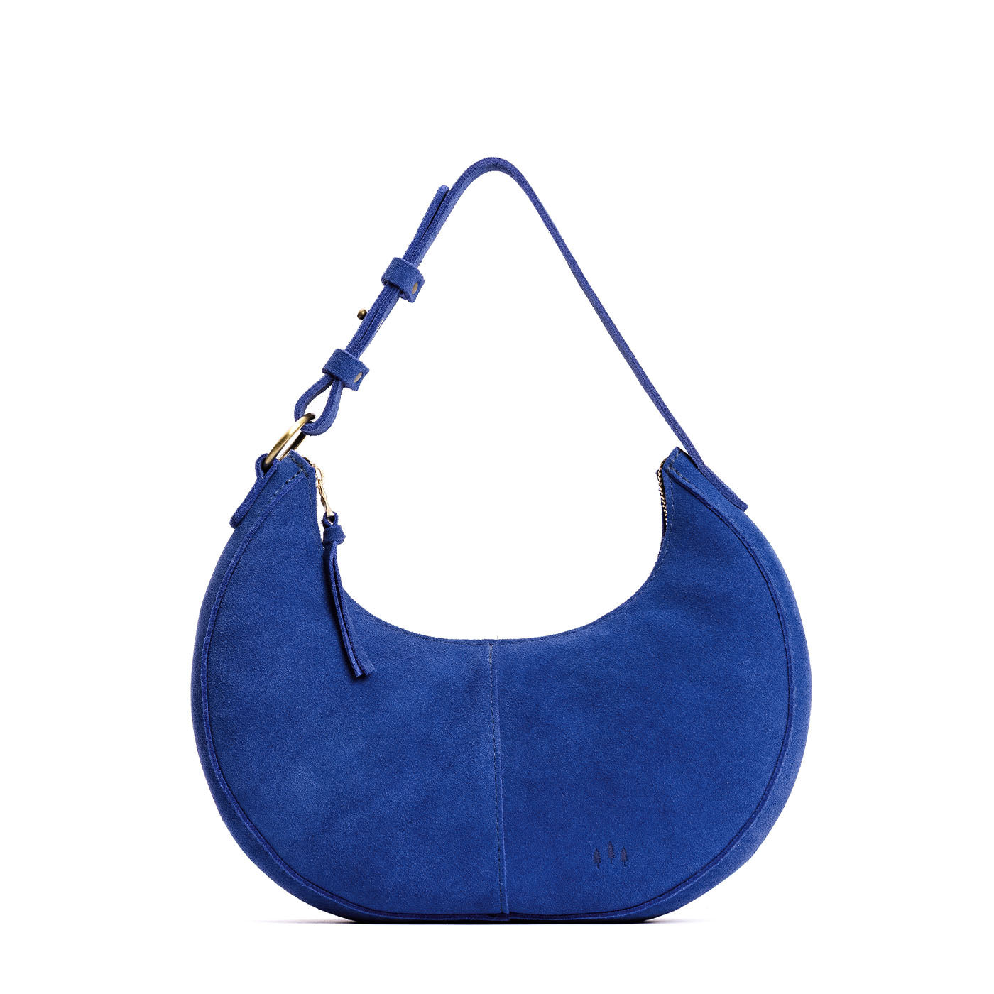Joni Blue*Classic | Crescent shaped shoulder bag with zipper closure and adjustable strap