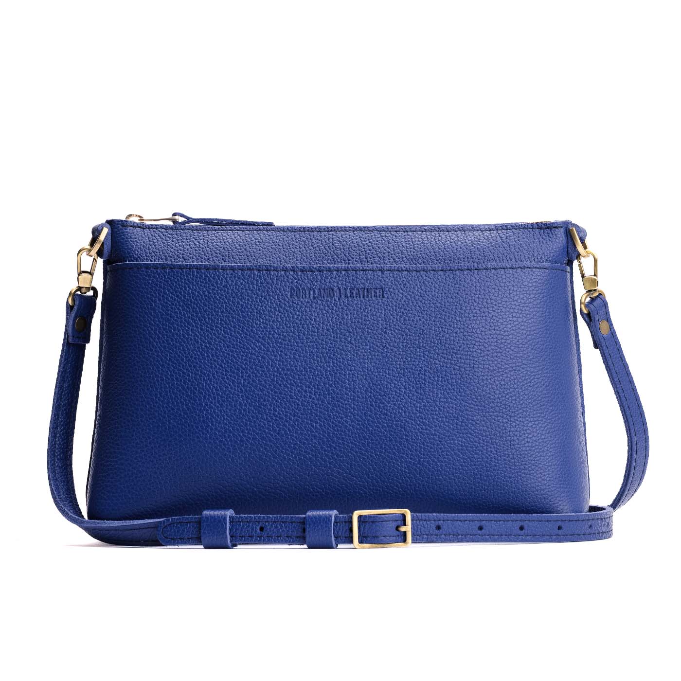 Molino Blue*Large | Zip top crossbody bag with detachable strap