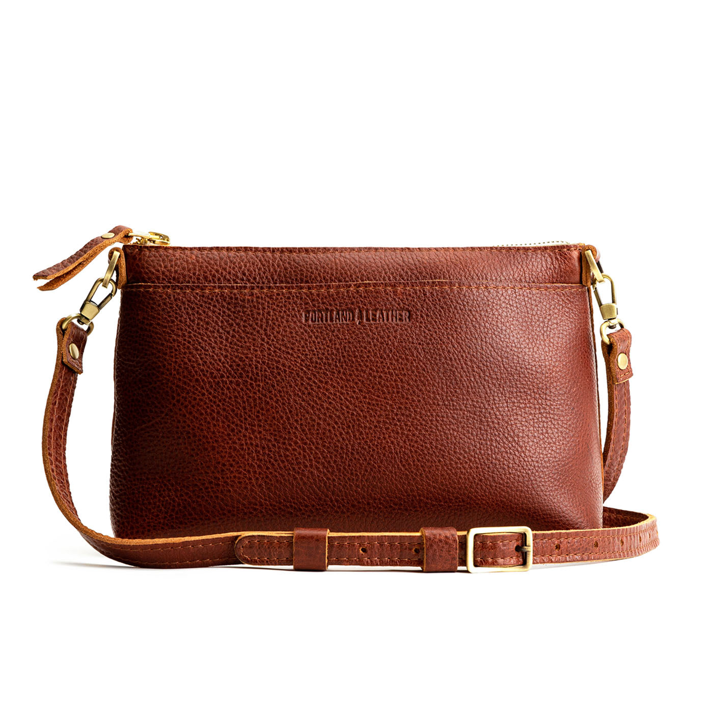 Nutmeg*Classic | Zip top petite crossbody bag with detachable strap