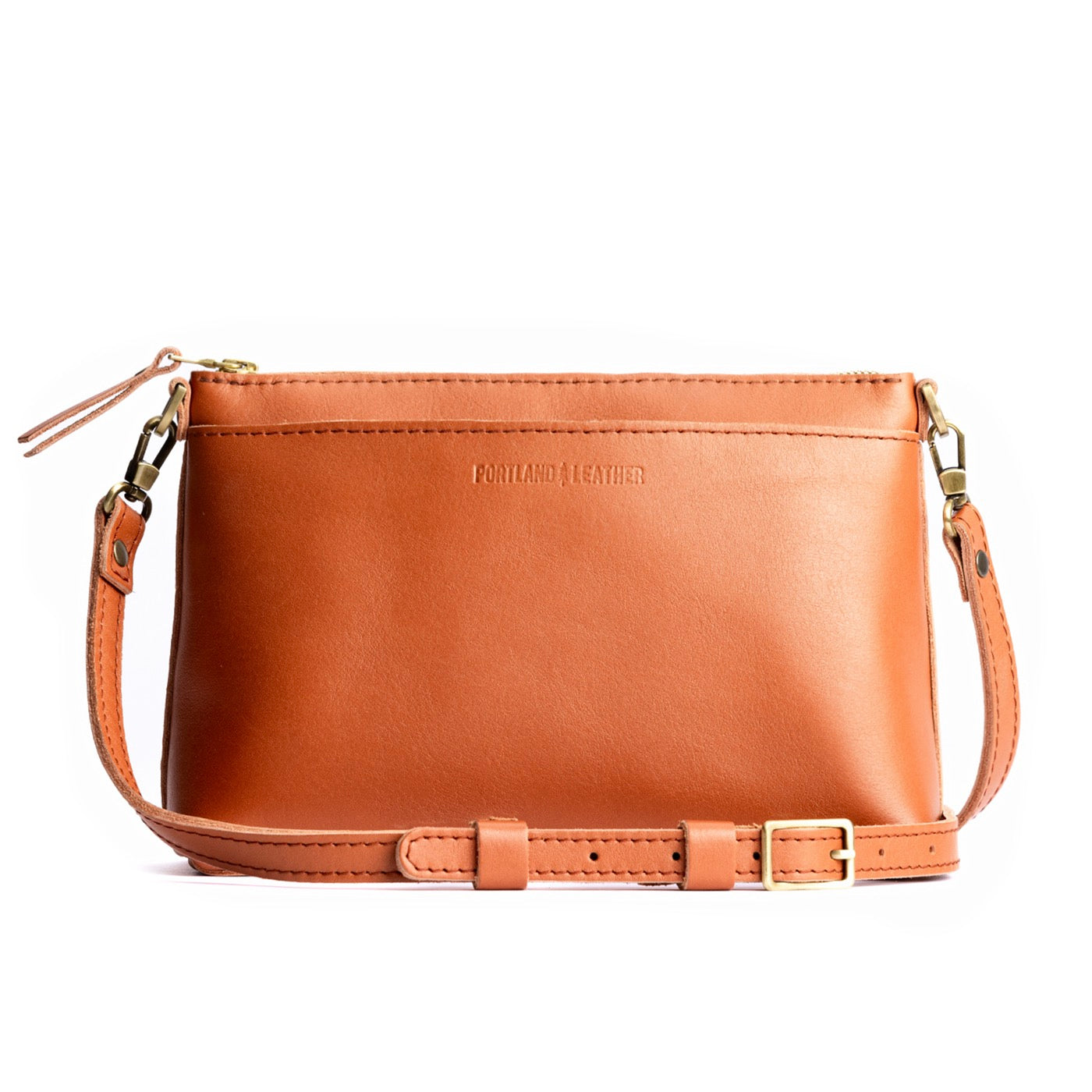 Persimmon*Classic | Zip top petite crossbody bag with detachable strap
