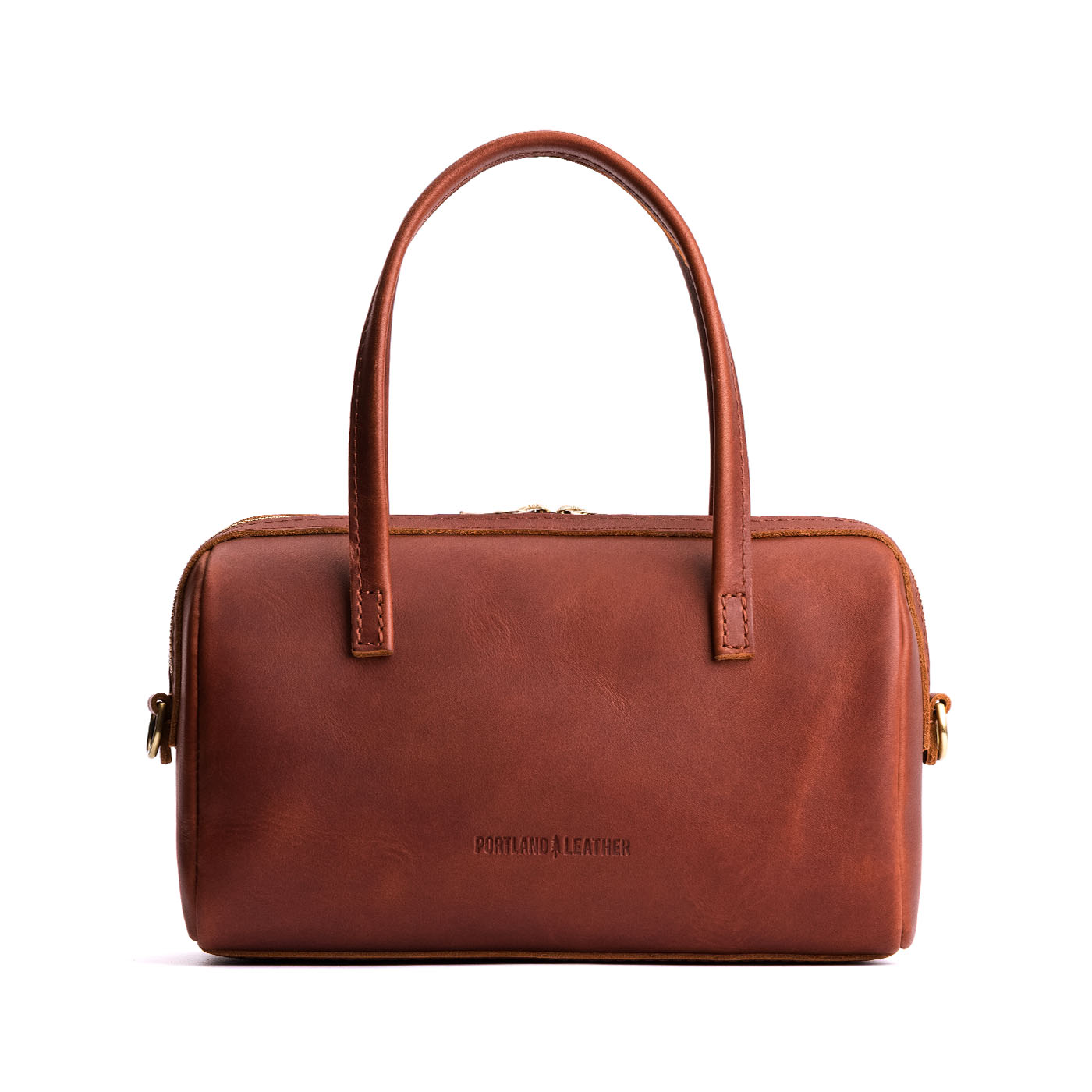 Chestnut*Large | Mini duffle shaped handbag with crossbody strap