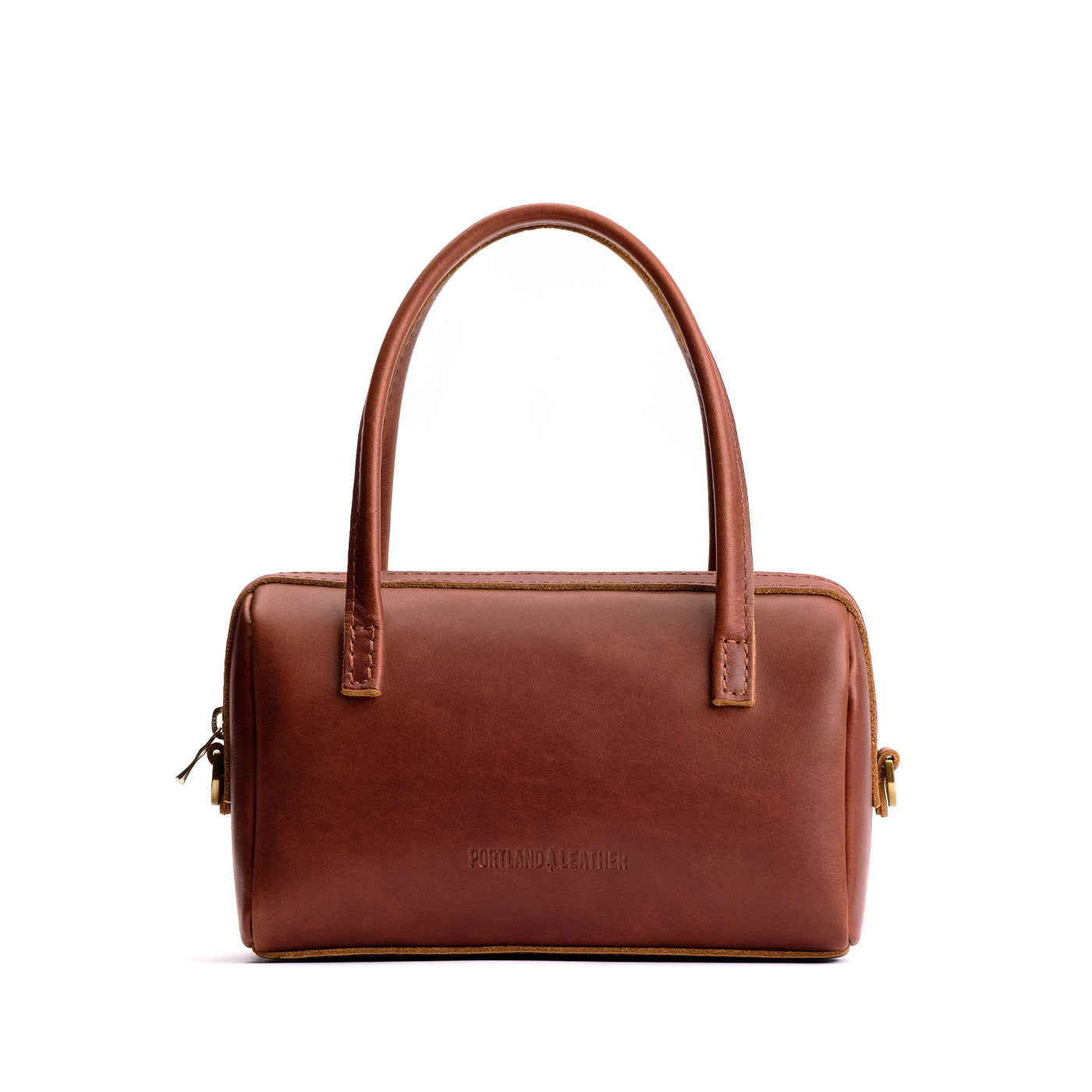Chestnut*Small | Mini duffle shaped handbag with crossbody strap