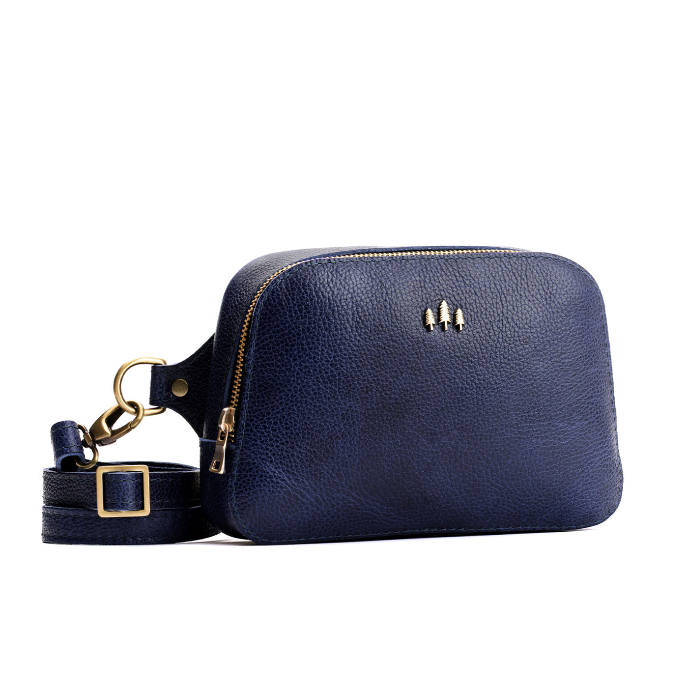 Cobalt | Rectangular sling bag with zipper and tree logo