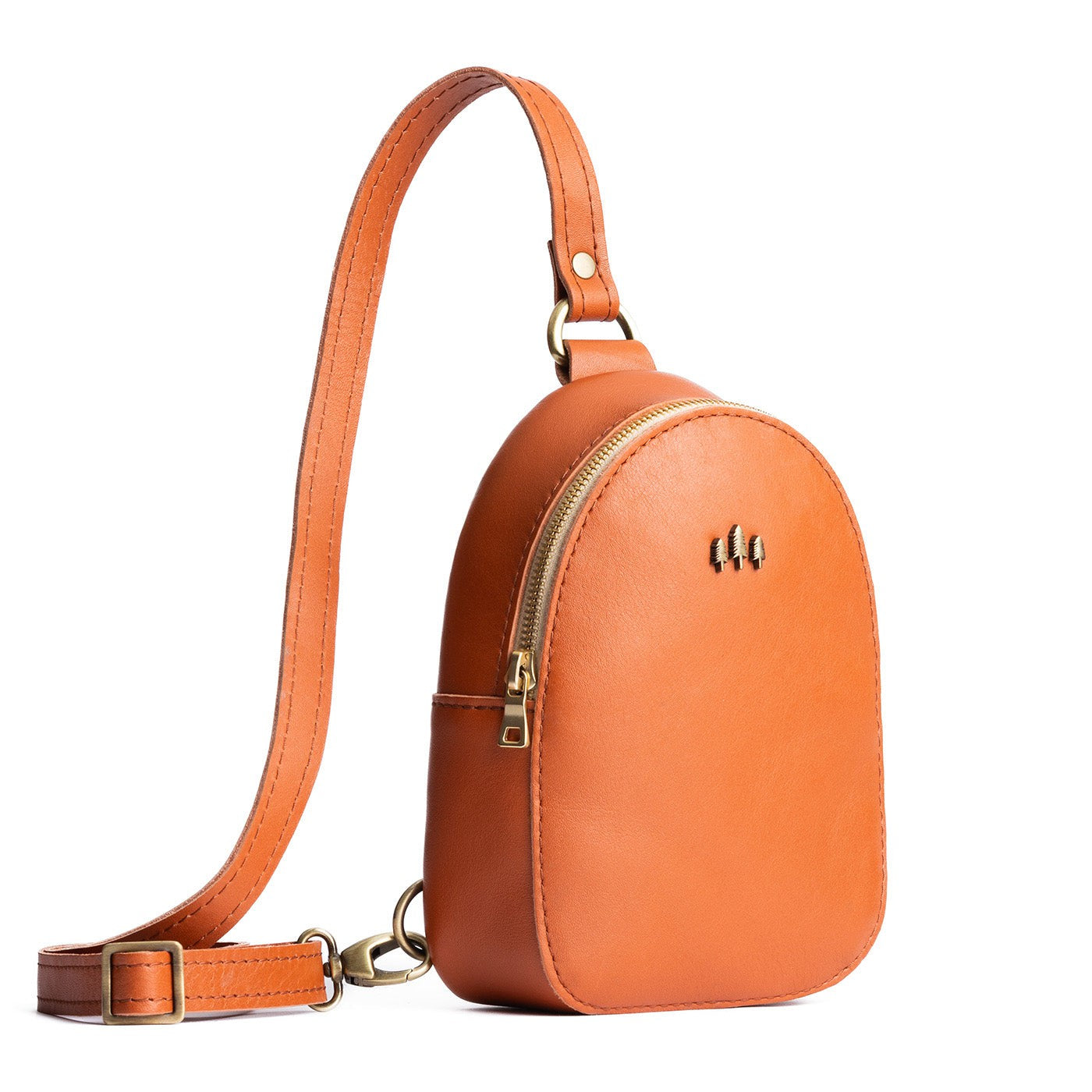 Persimmon | Small sling bag with zipper closure and adjustable strap