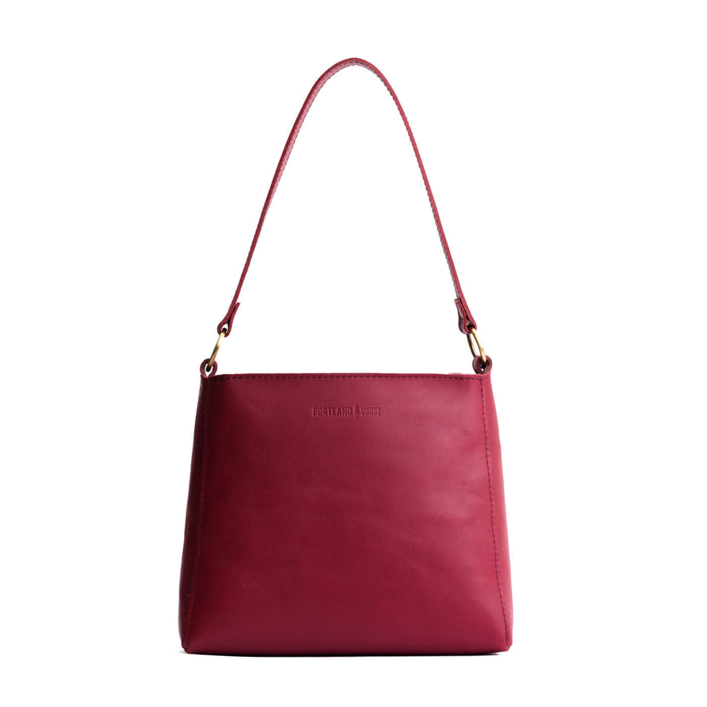 Berry Good | Triangular shoulder bag with antiqued brass finished hardware