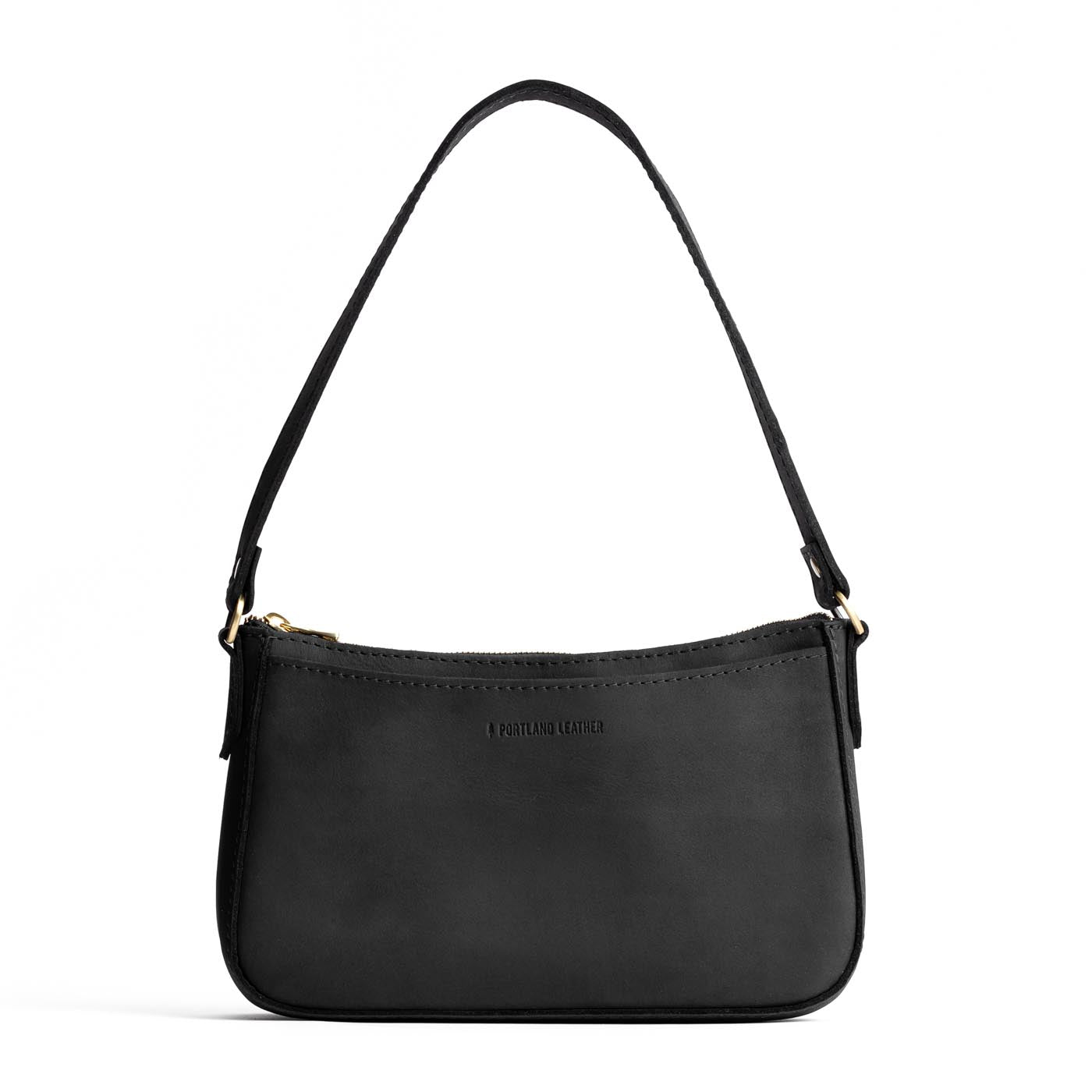  Shadow Black | Petite bean shaped shoulder bag with a zipper closure