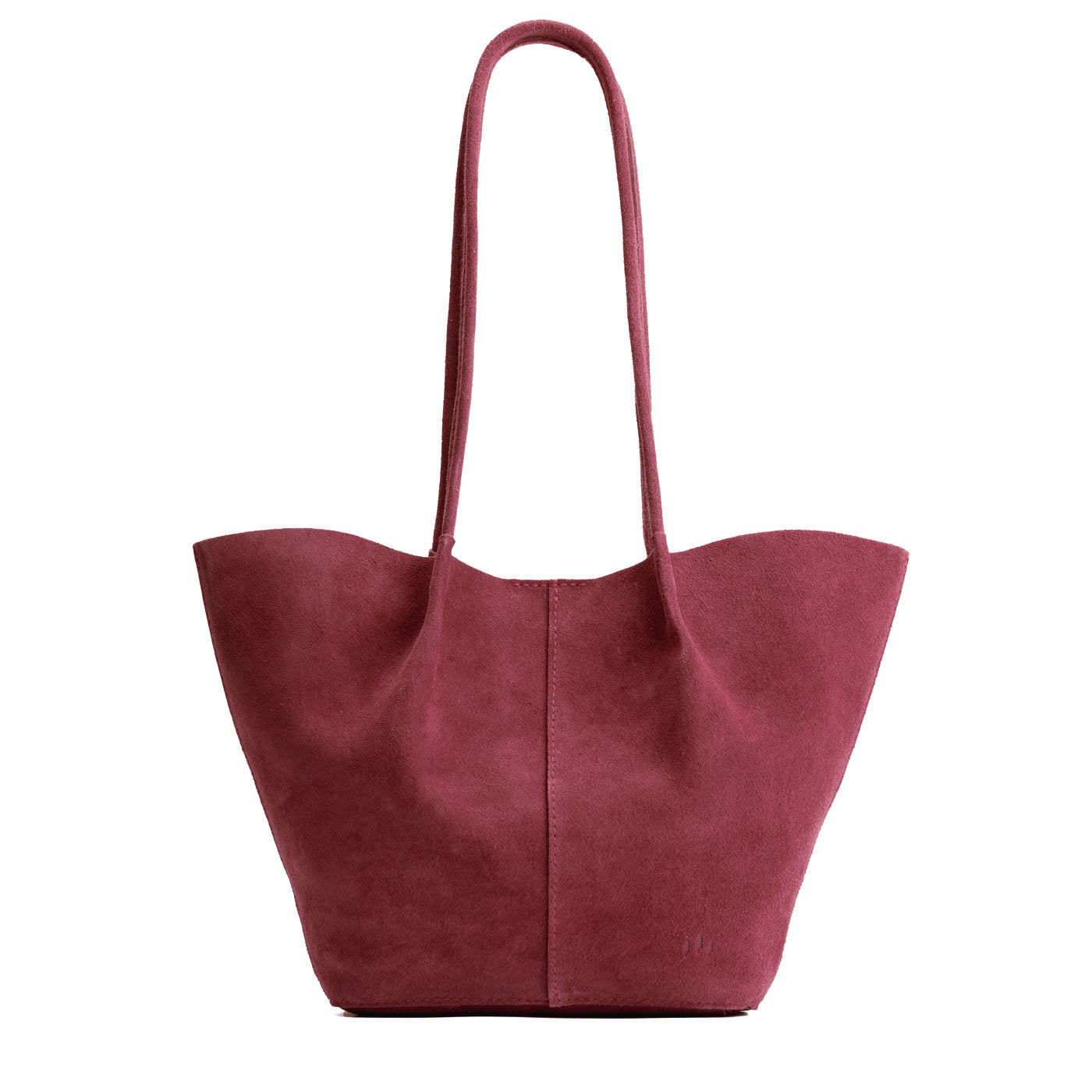 Red Panda*Large | Wide bucket shaped tote bag with matching leather handles