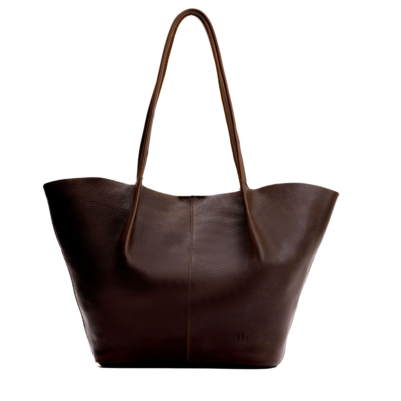 Coldbrew*Oversized | Extra wide bucket shaped tote bag with matching leather handles