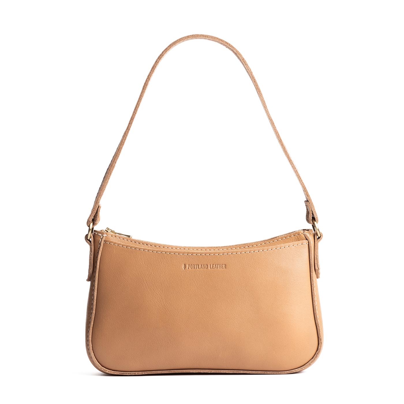  Almond | Petite bean shaped shoulder bag with a zipper closure
