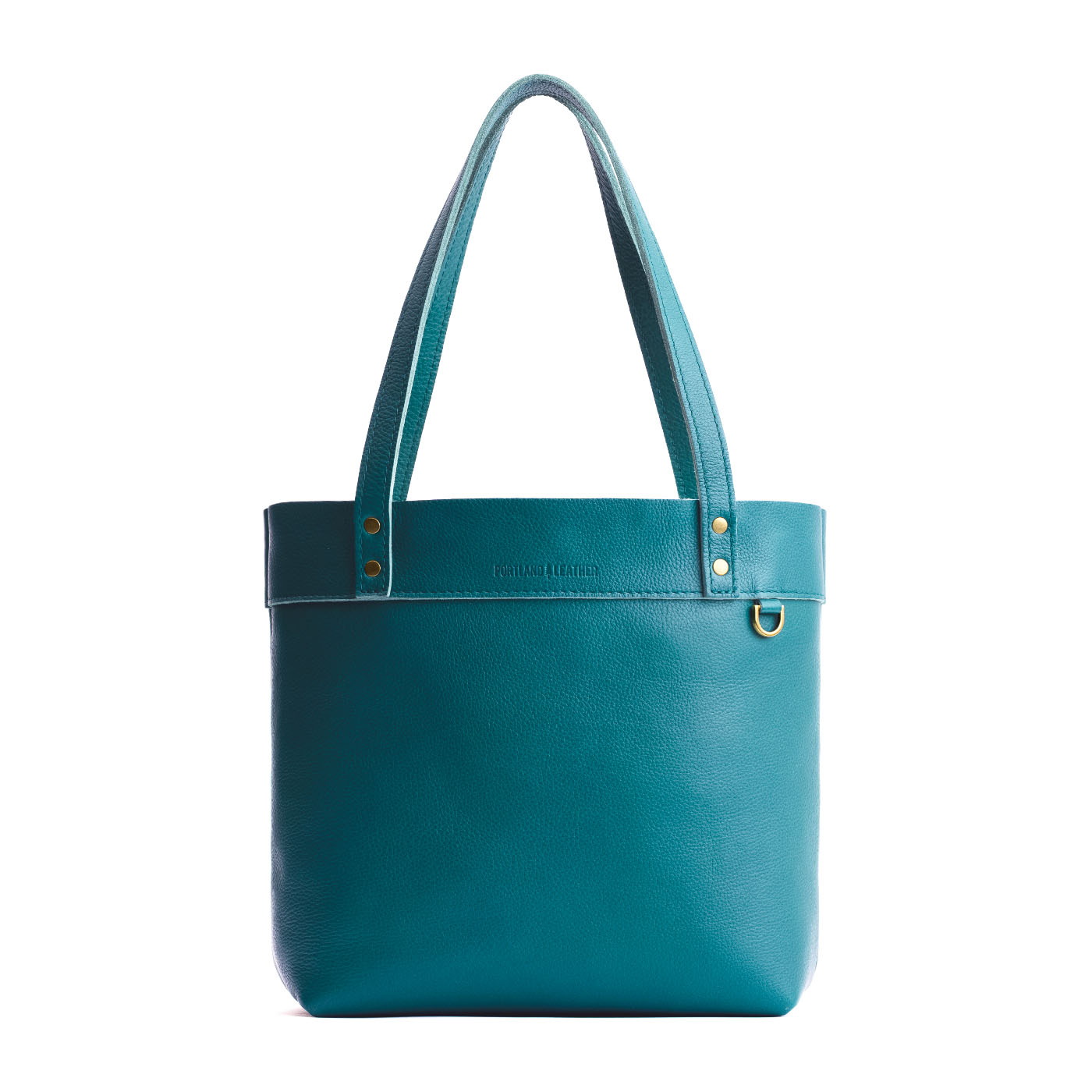 Soul Blue | Leather tote bag with riveted straps and exterior key loop