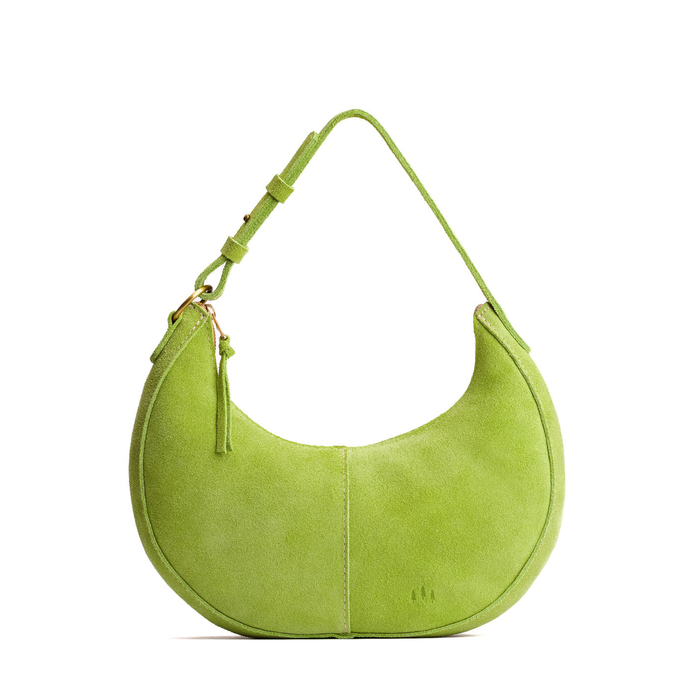 Lime*Classic | Crescent shaped shoulder bag with zipper closure and adjustable strap