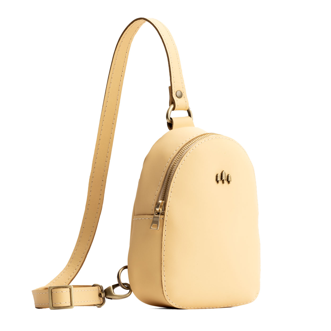 Vanilla | Small sling bag with zipper closure and adjustable strap