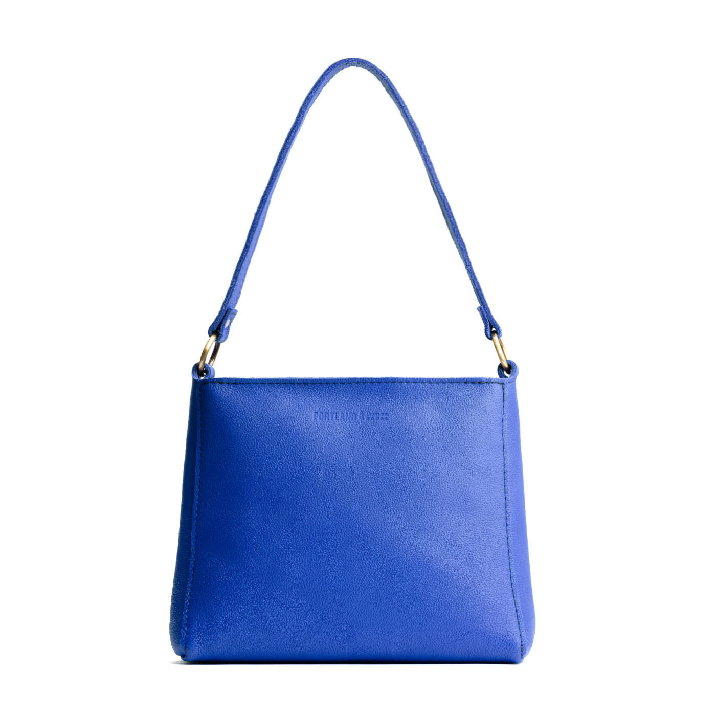 Astro Blue | Triangular shoulder bag with antiqued brass finished hardware