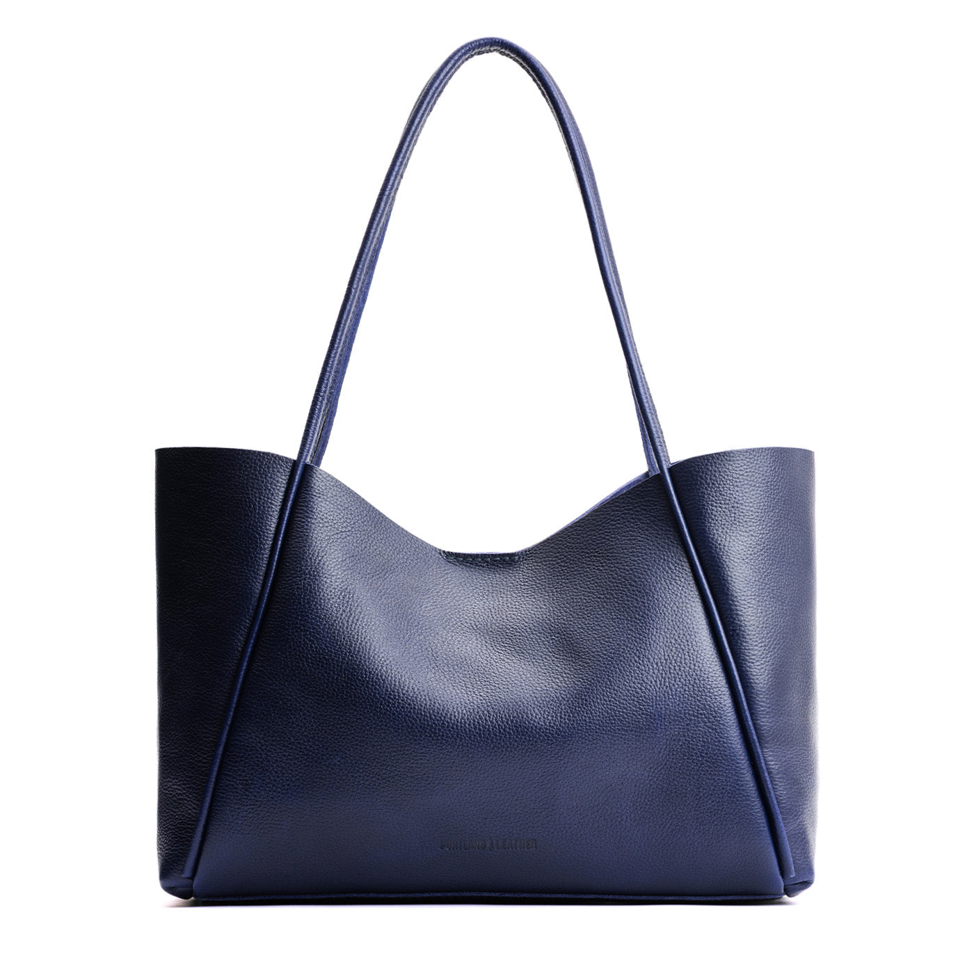 Cobalt*Large | Large wide tote with leather straps and snap closure